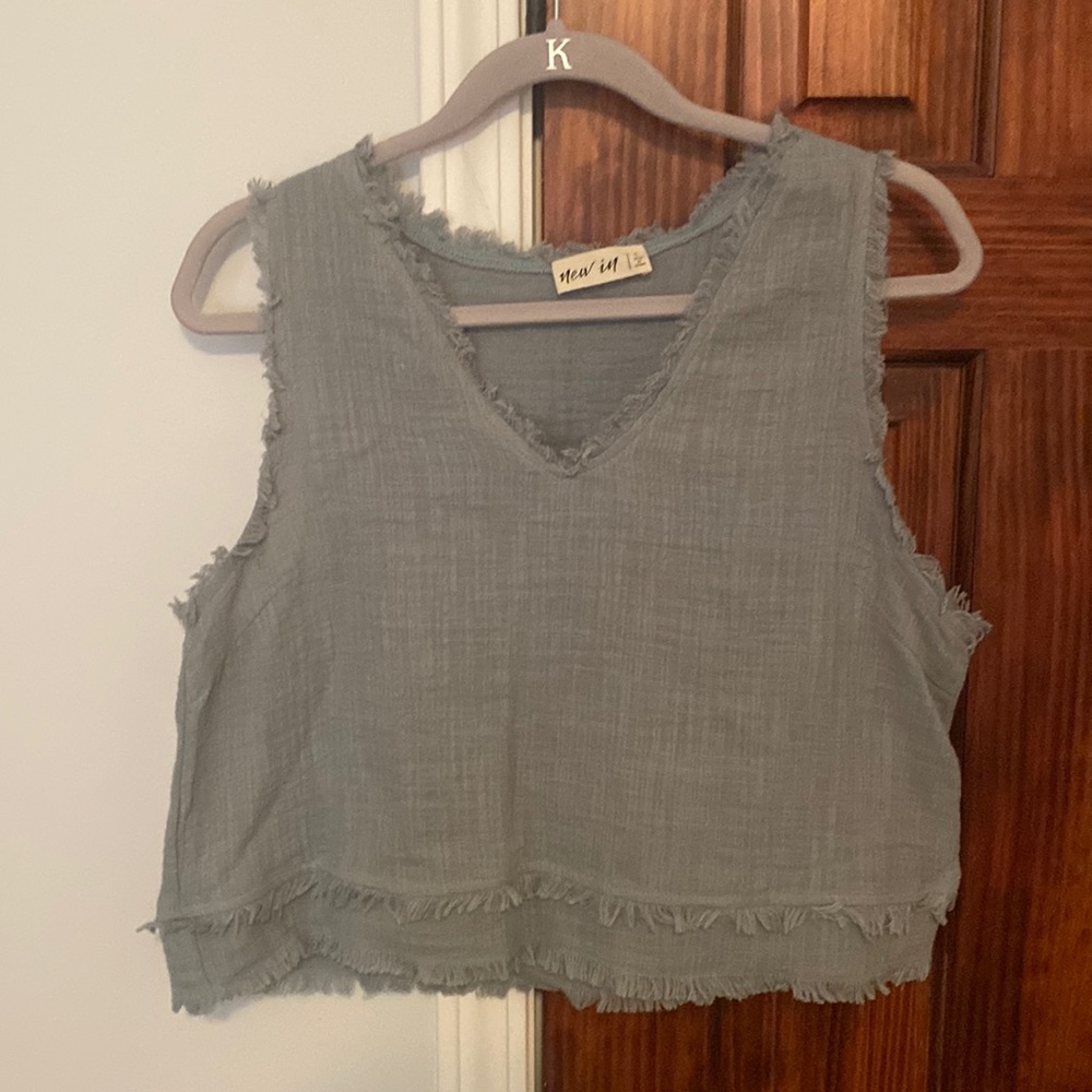 Blue tank top and shorts set